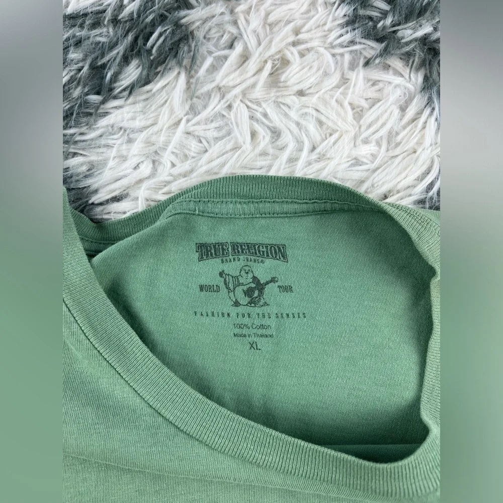 True Religion Men's Green Graphic T-Shirt Short Sleeve Size XL